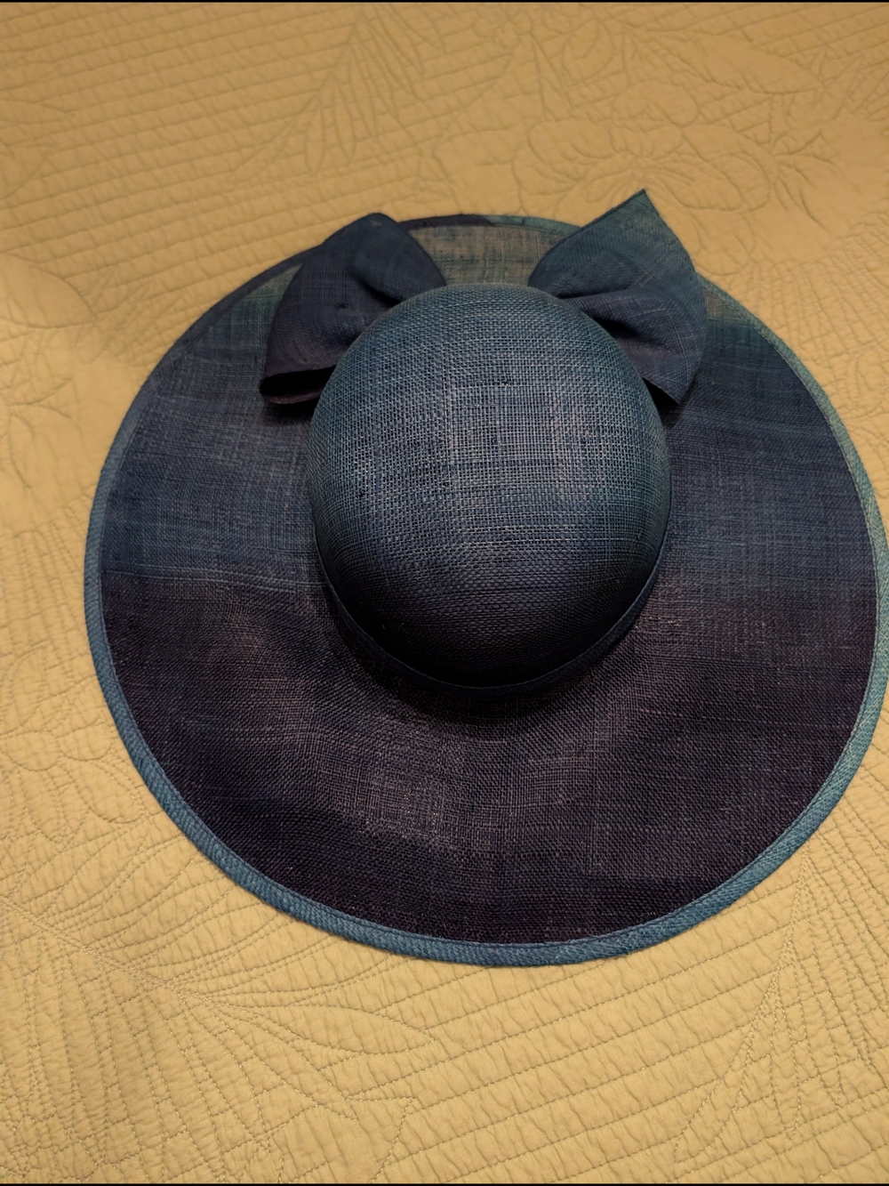 Liz Claiborne Navy Wide-Brim Sun Hat with Bow